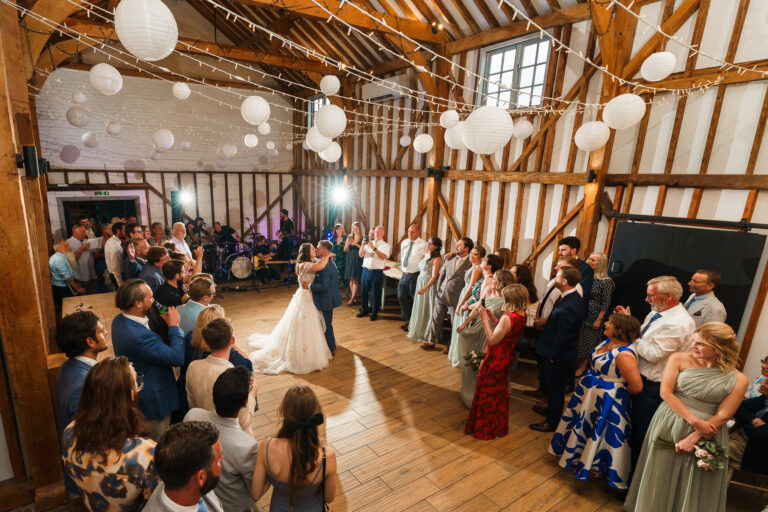 Bride & Groom first dance at Milling Barn wedding venue